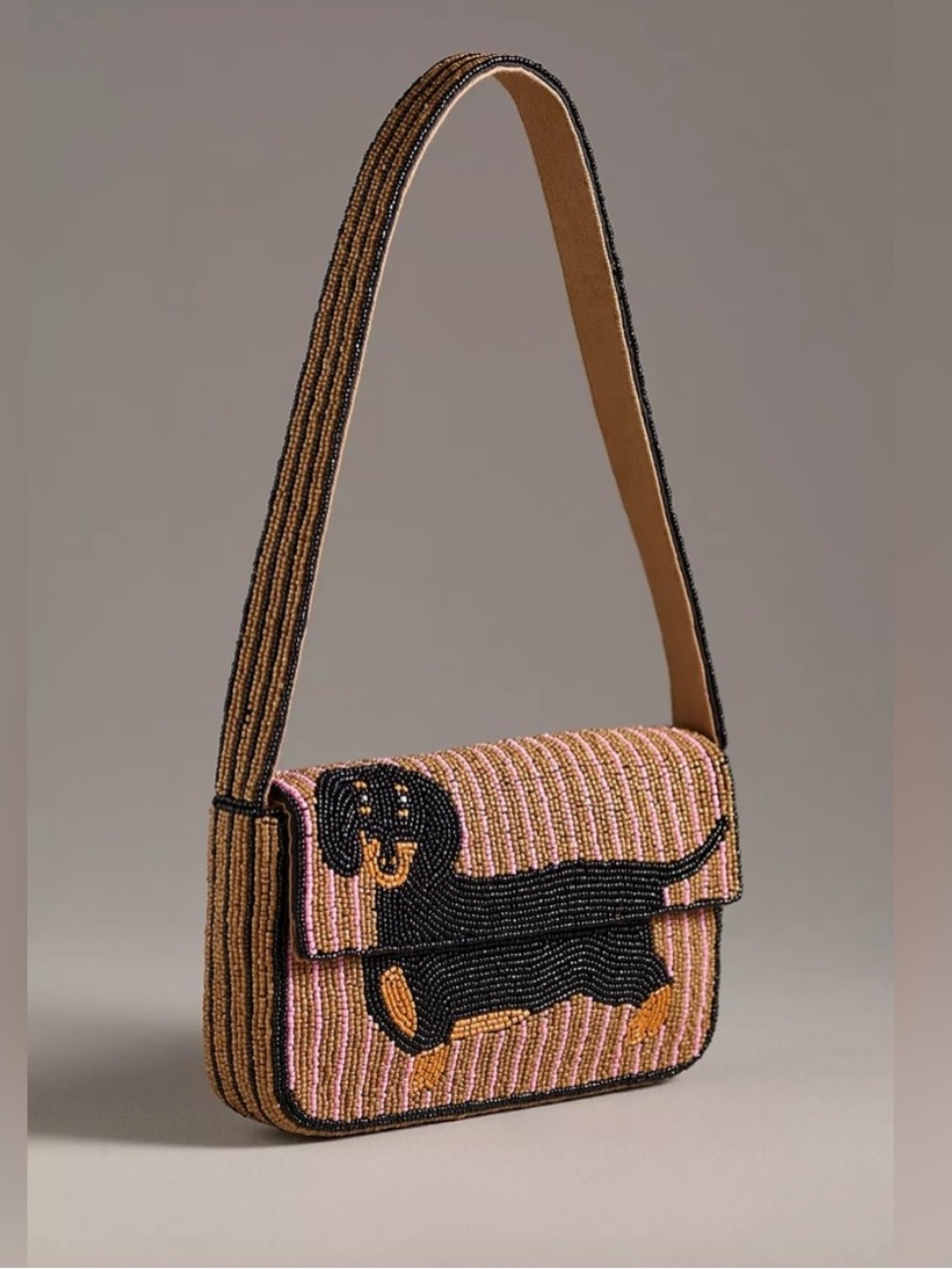 Anthropologie Fiona Beaded Bag: Animal Edition Dachshund